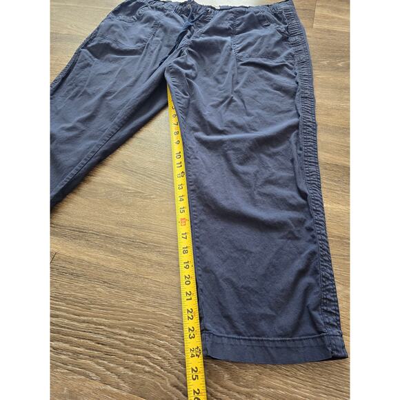 Sonoma Navy Paperbag Waist Capri Pants XXL Stretch Casual Cotton Utility Comfort - Picture 6 of 8